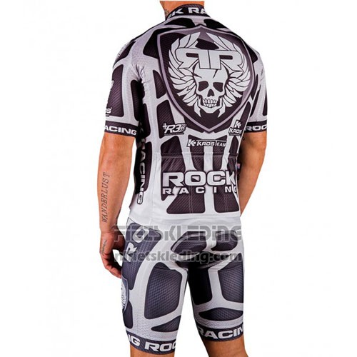 2016 Fietskleding Rock Racing Zilver en Bruin Korte Mouwen en Koersbroek